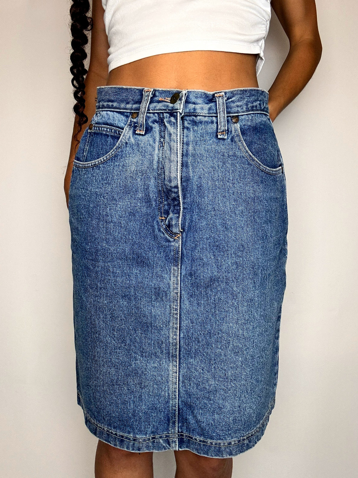 Jupe en jean midi M/L vintage