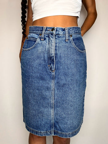 Jupe en jean midi M/L vintage