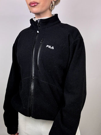 Polaire noire FILA L/XL vintage