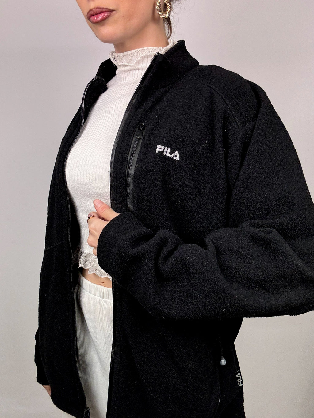 FILA L/XL Vintage Black Fleece