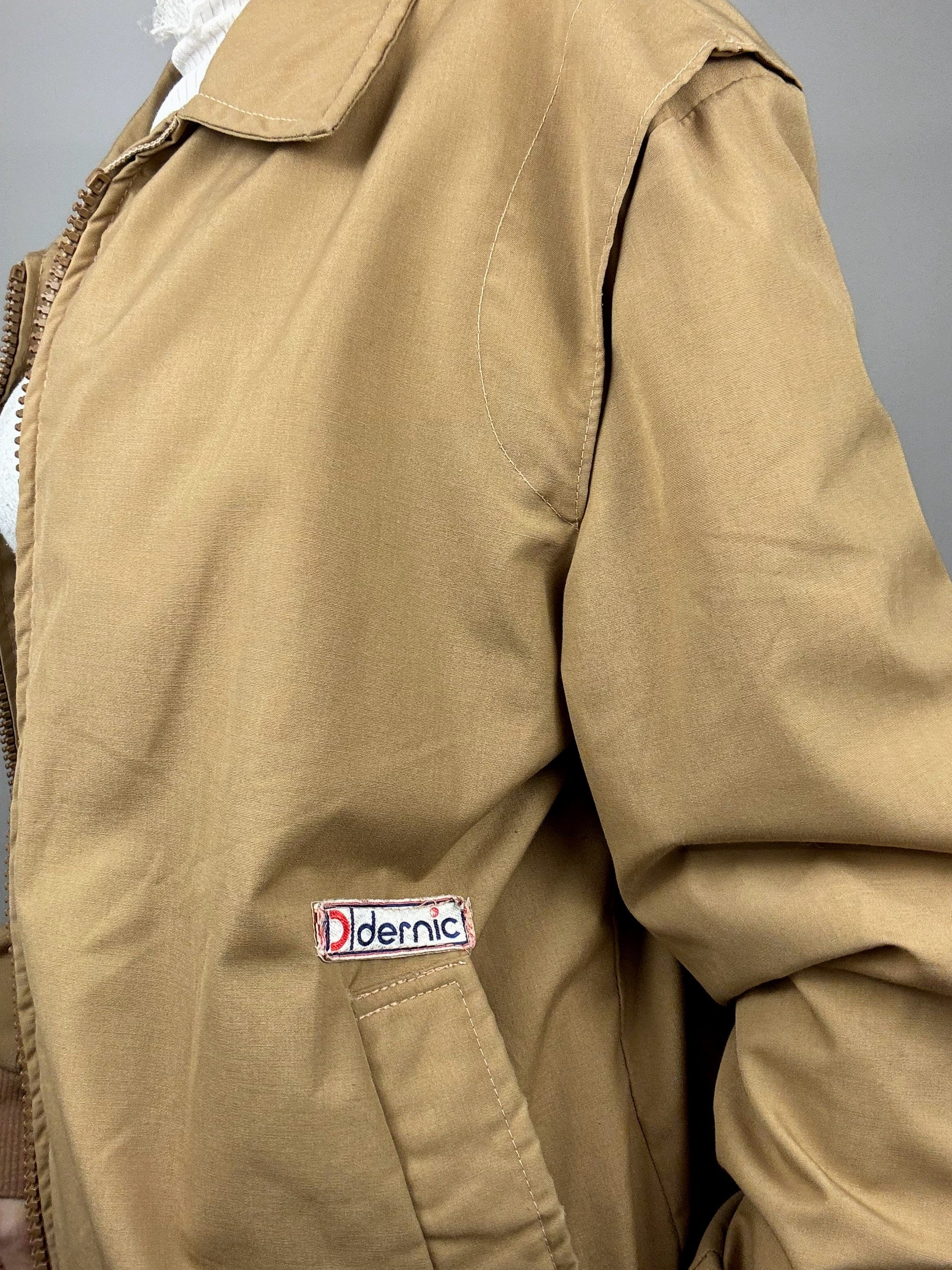Vintage XL beige cotton bomber jacket