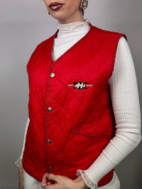 Vintage red quilted vest M