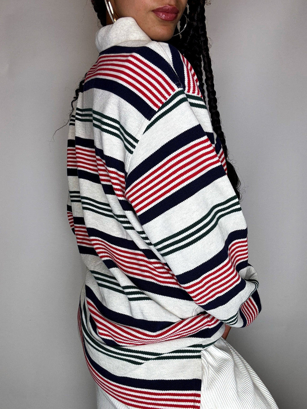 Polo manches longues rayé XL vintage