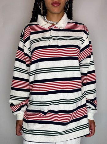 Vintage RALPH LAUREN red long-sleeved polo shirt M