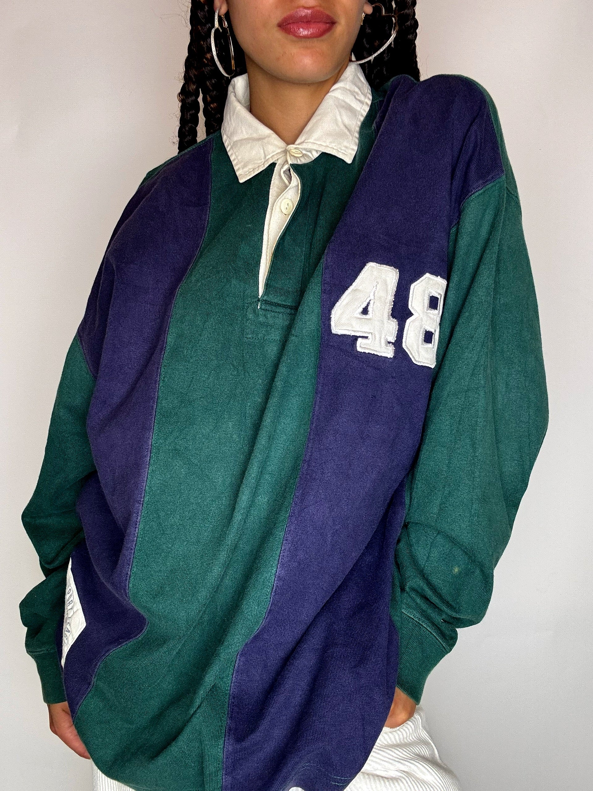 Vintage RALPH LAUREN red long-sleeved polo shirt M