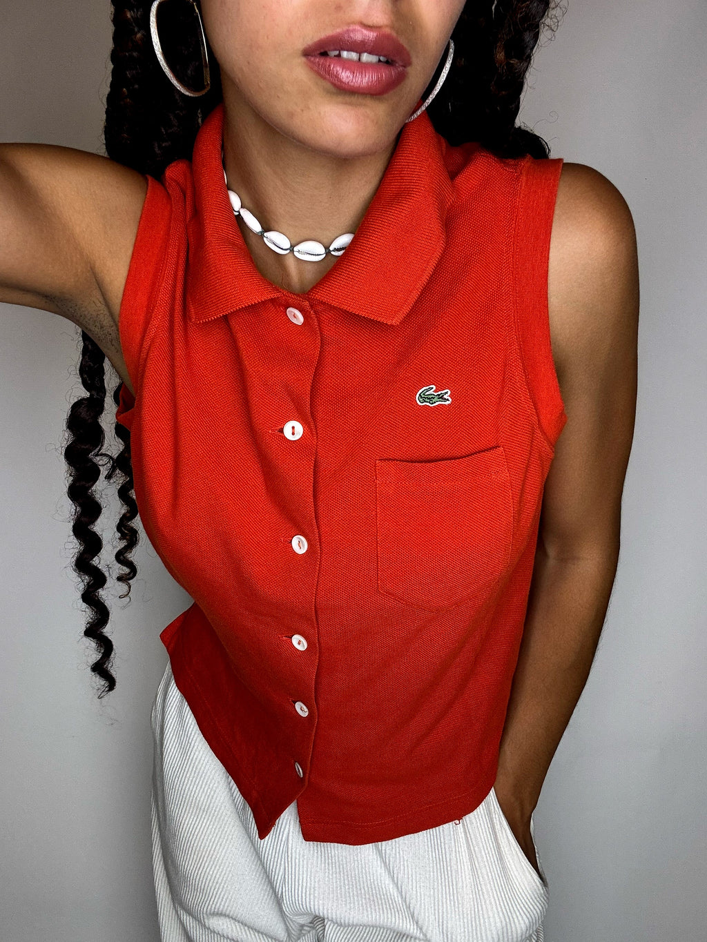LACOSTE M Vintage himmelblaues Kurzarm-Poloshirt