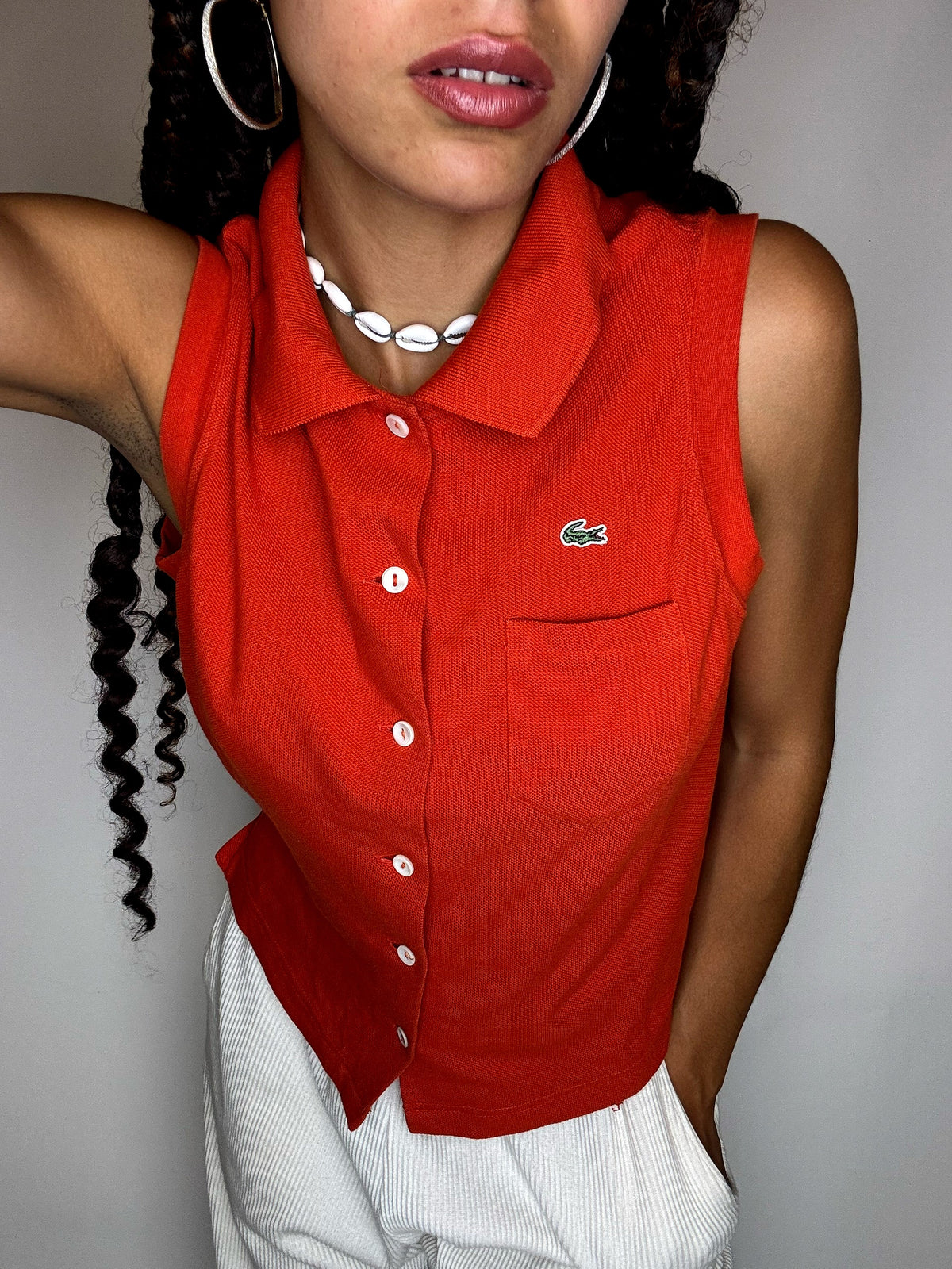 LACOSTE M Vintage himmelblaues Kurzarm-Poloshirt