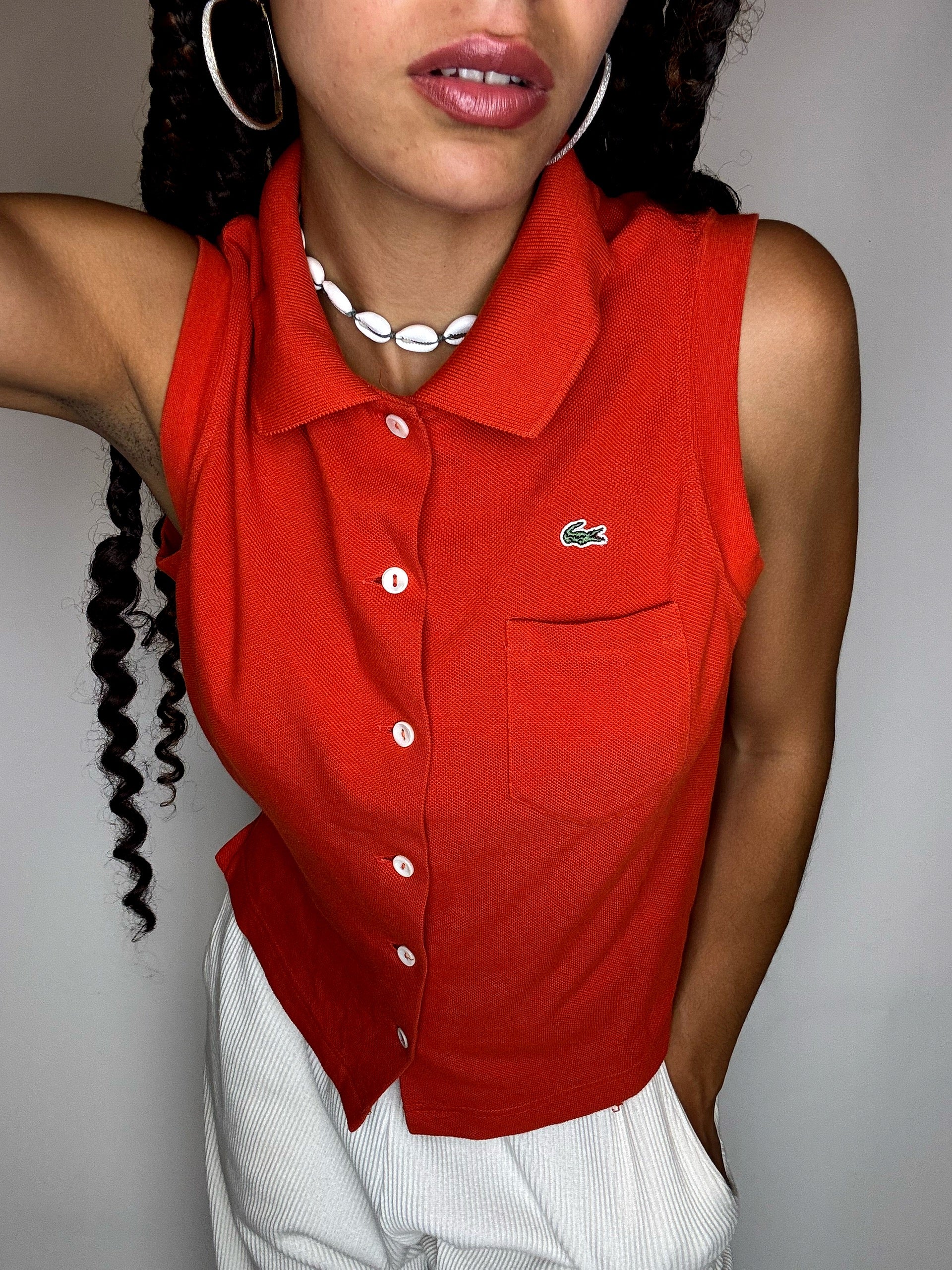 LACOSTE M Vintage himmelblaues Kurzarm-Poloshirt