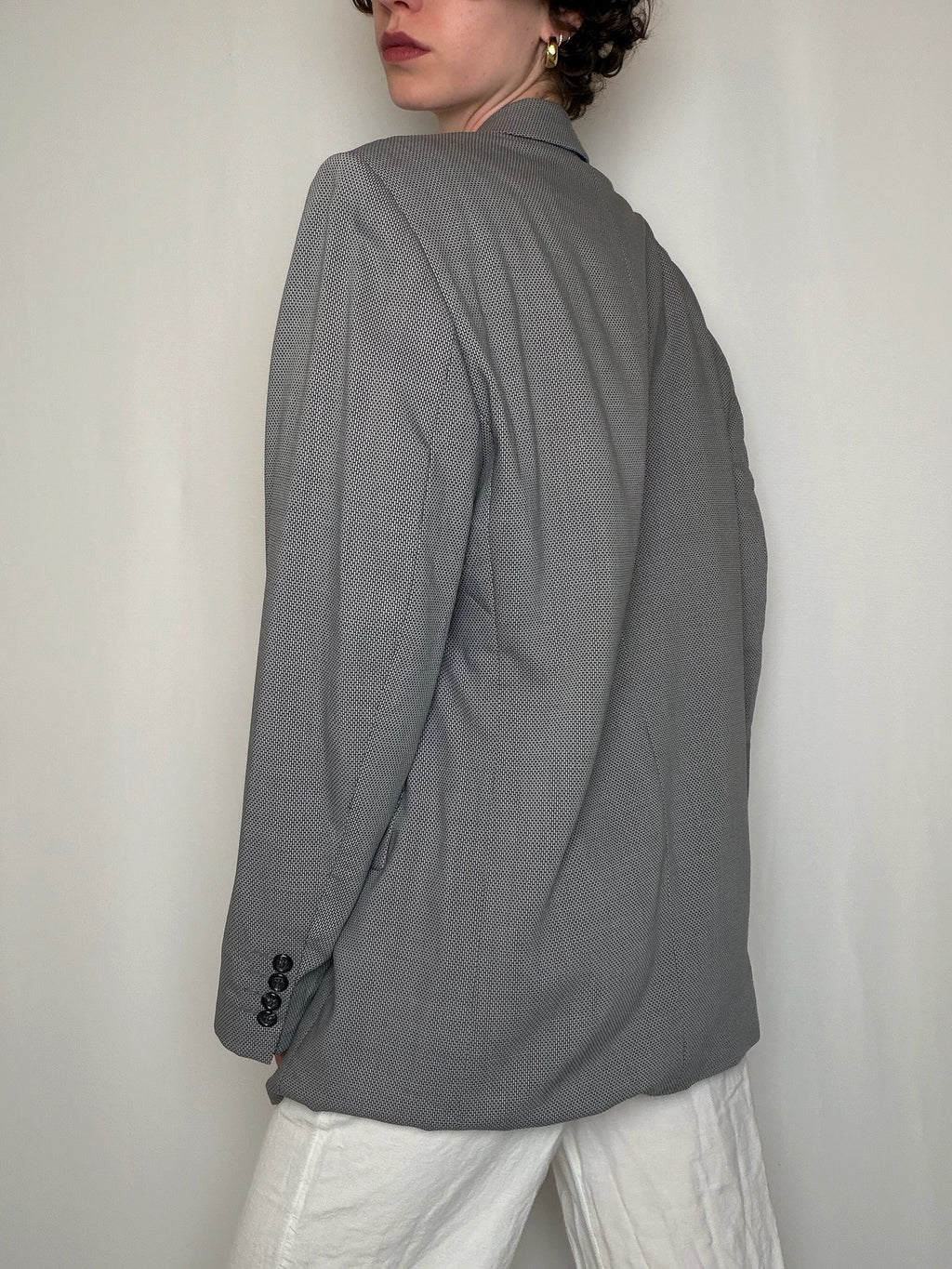 Blazer tissé gris clair t48 vintage