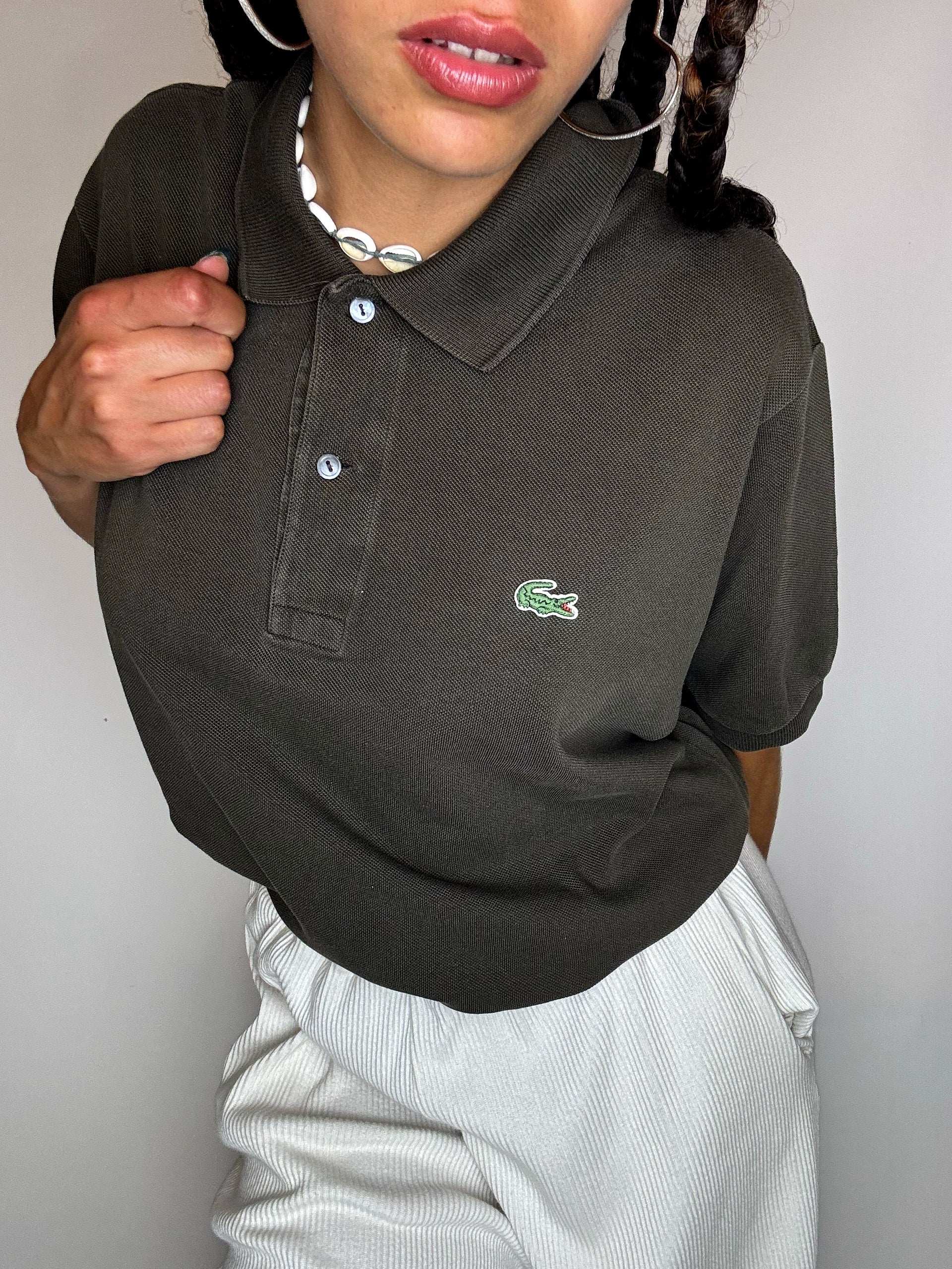 LACOSTE M Vintage himmelblaues Kurzarm-Poloshirt