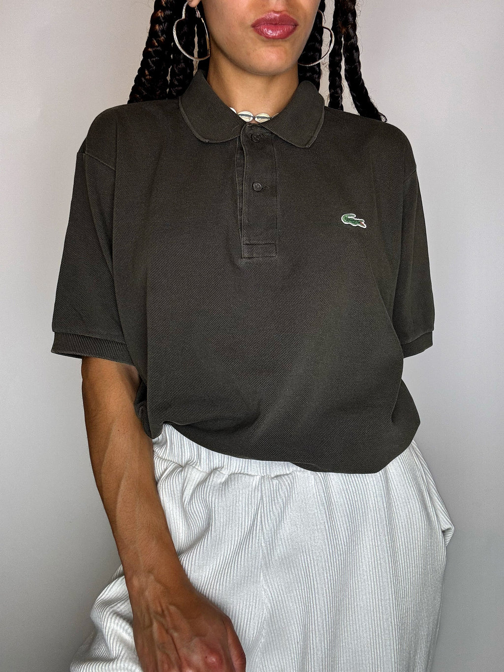 LACOSTE M Vintage himmelblaues Kurzarm-Poloshirt