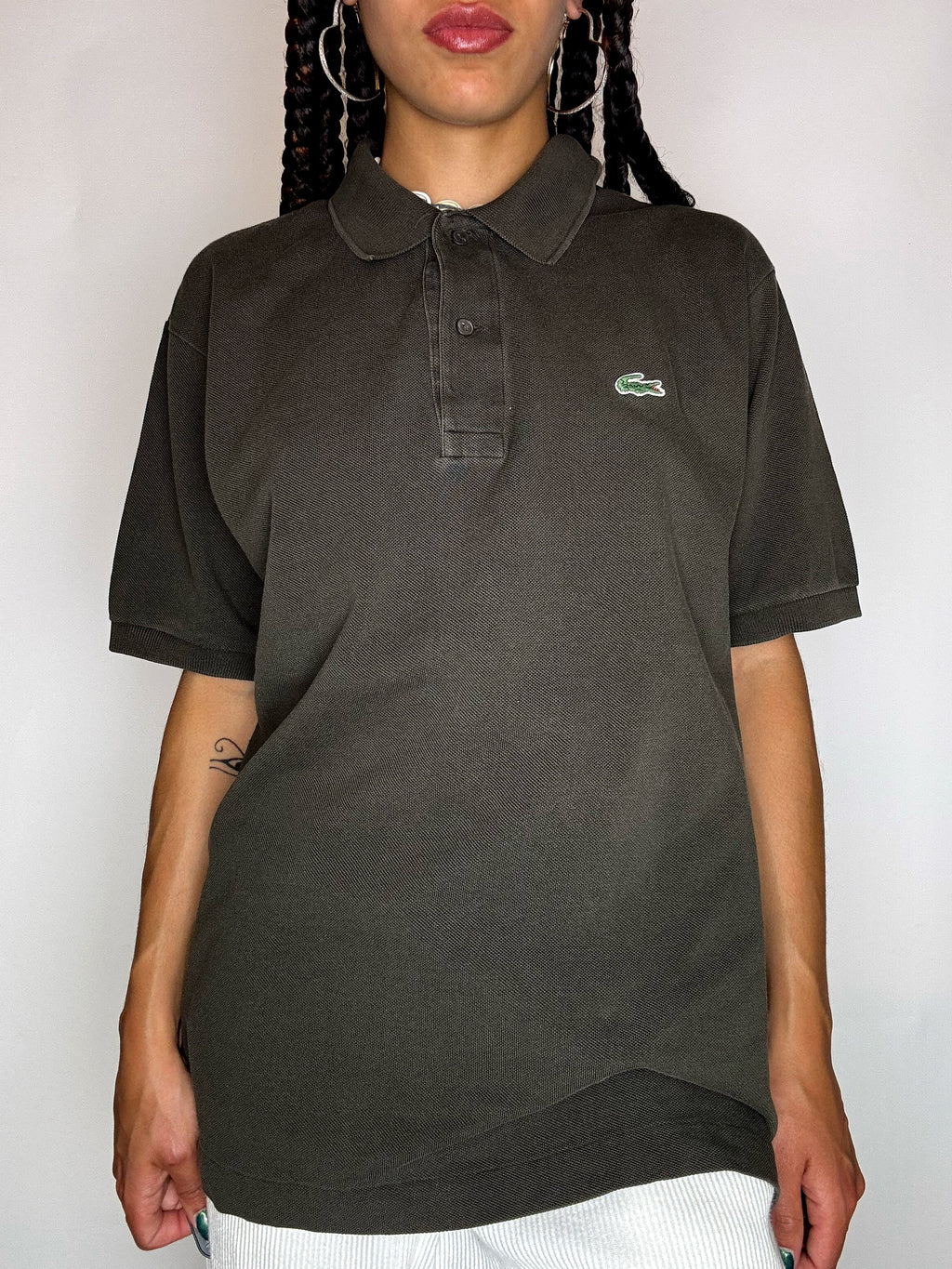LACOSTE M Vintage himmelblaues Kurzarm-Poloshirt