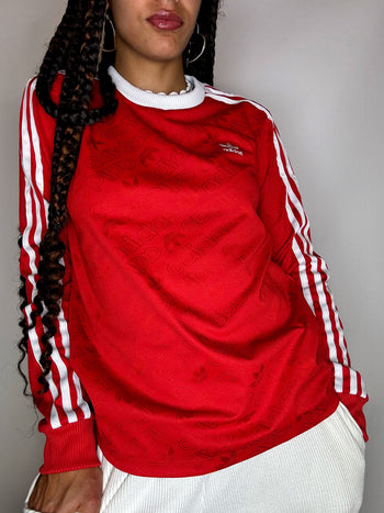 Maillot à manche longue rouge ADIDAS M vintage