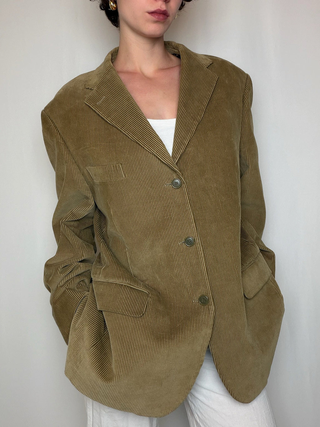 Blazer en velours côtelé moutarde t52 vintage