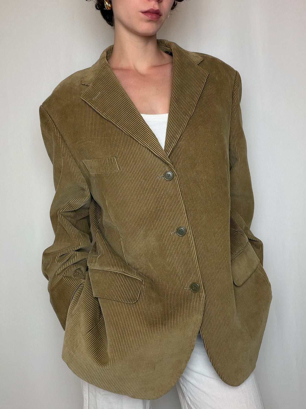 Blazer en velours côtelé moutarde t52 vintage