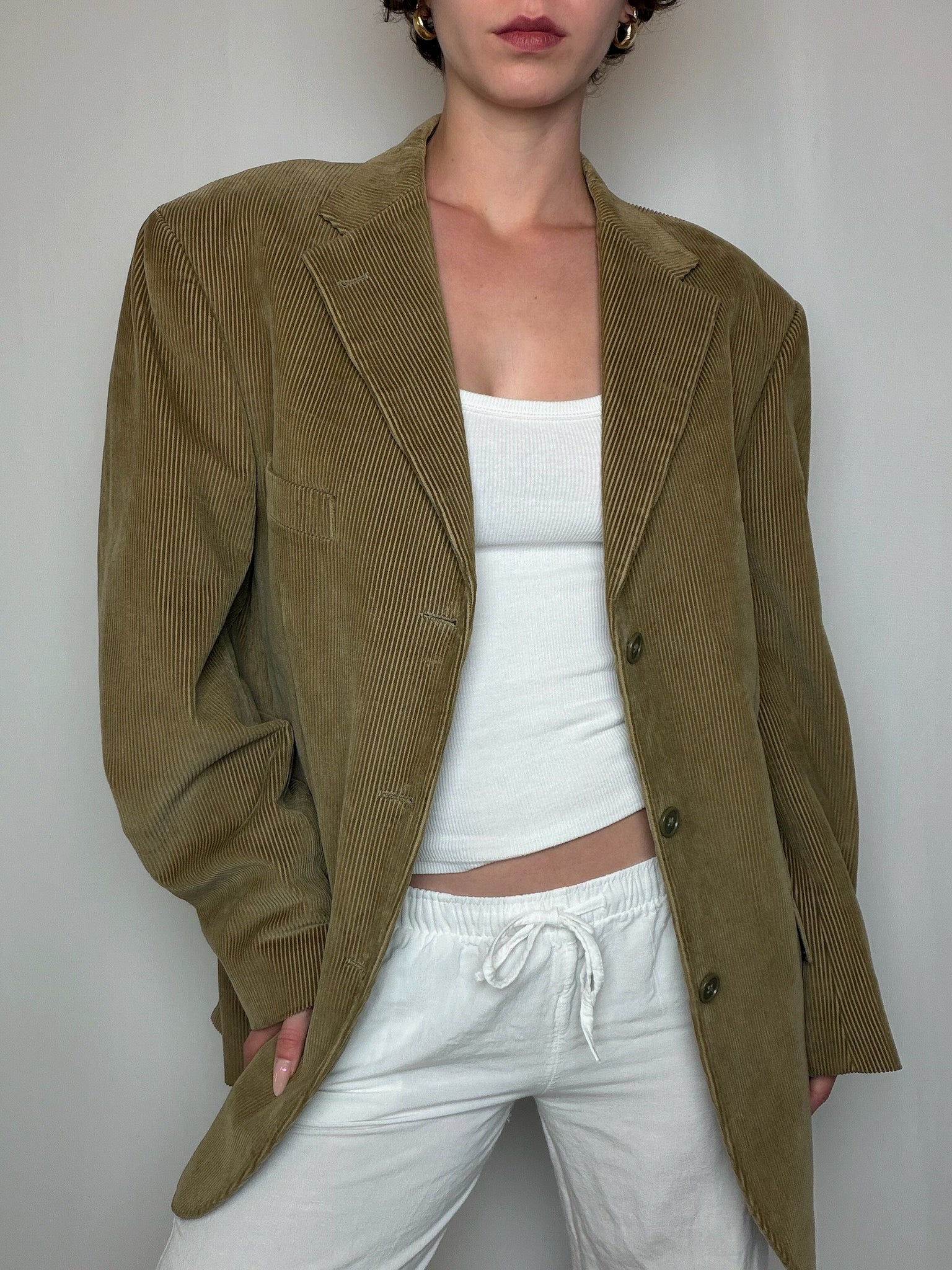 Blazer en velours côtelé moutarde t52 vintage