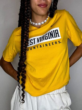 Tee shirt jaune NIKE x WEST VIRGINIA S vintage