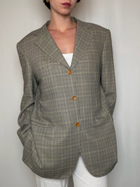 Blazer beige à carreaux Loro Piana vintage