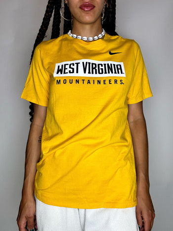 Tee shirt jaune NIKE x WEST VIRGINIA S vintage