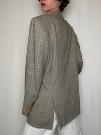 Blazer beige à carreaux Loro Piana vintage