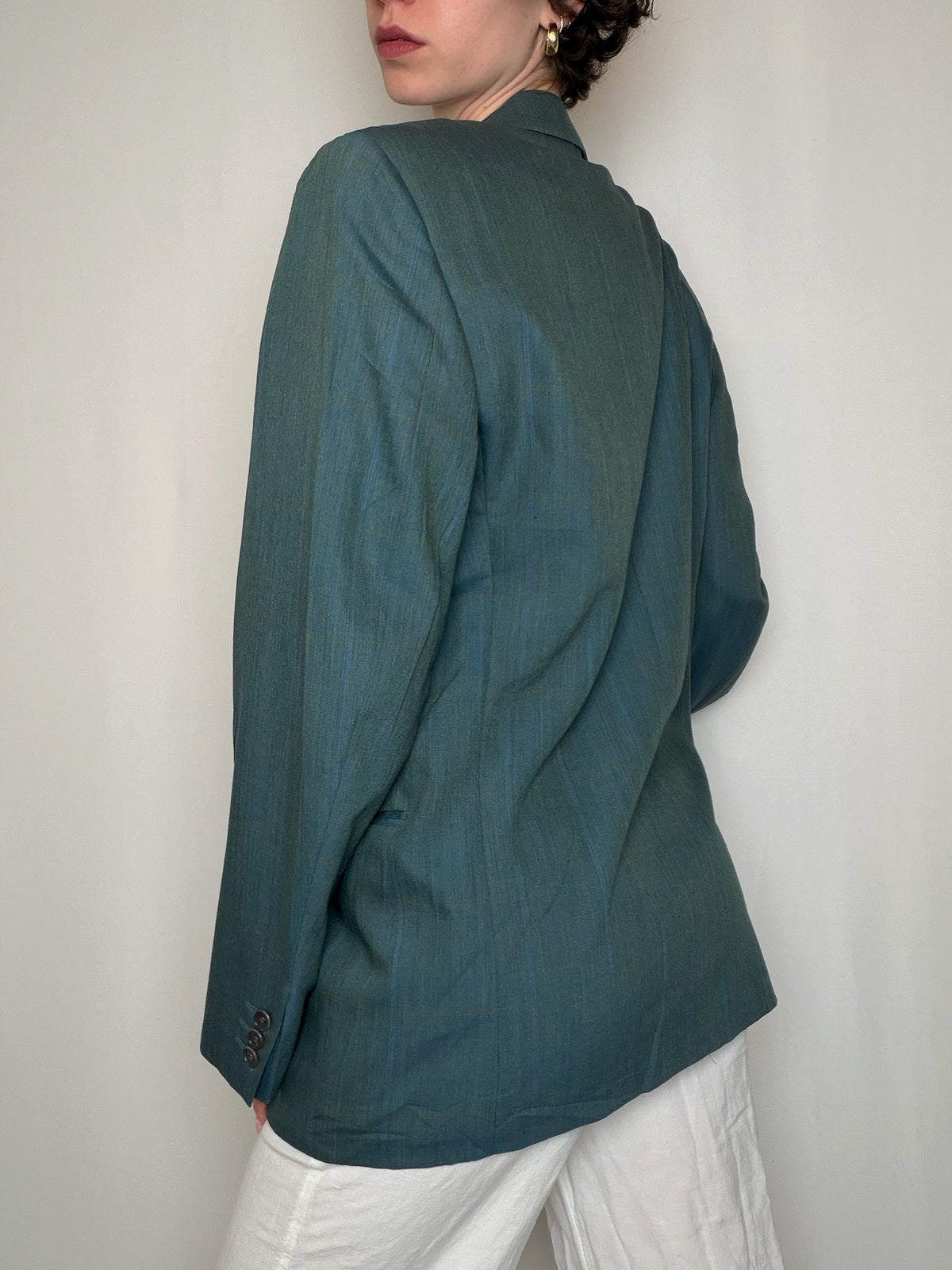 Blazer bleu canard vintage