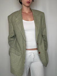 Blazer jaune pied-de-poule vintage