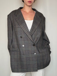 Blazer croisé à carreaux vintage
