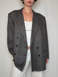 Blazer croisé à carreaux vintage
