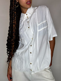 Vintage white shirt with details M