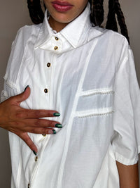 Vintage white shirt with details M