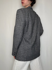 Blazer tissé épais gris vintage