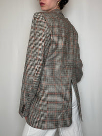 Blazer beige pied-de-poule vintage
