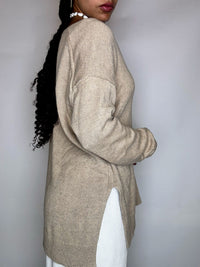 Vintage Patterned Knit Crew Neck Sweater M/L