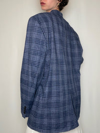 Blazer bleu à carreaux Ralph Lauren vintage