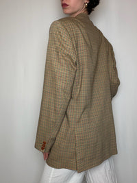 Blazer beige/jaune à carreaux vintage