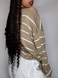 Vintage Patterned Knit Crew Neck Sweater M/L