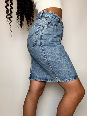 Jupe en jean midi M vintage
