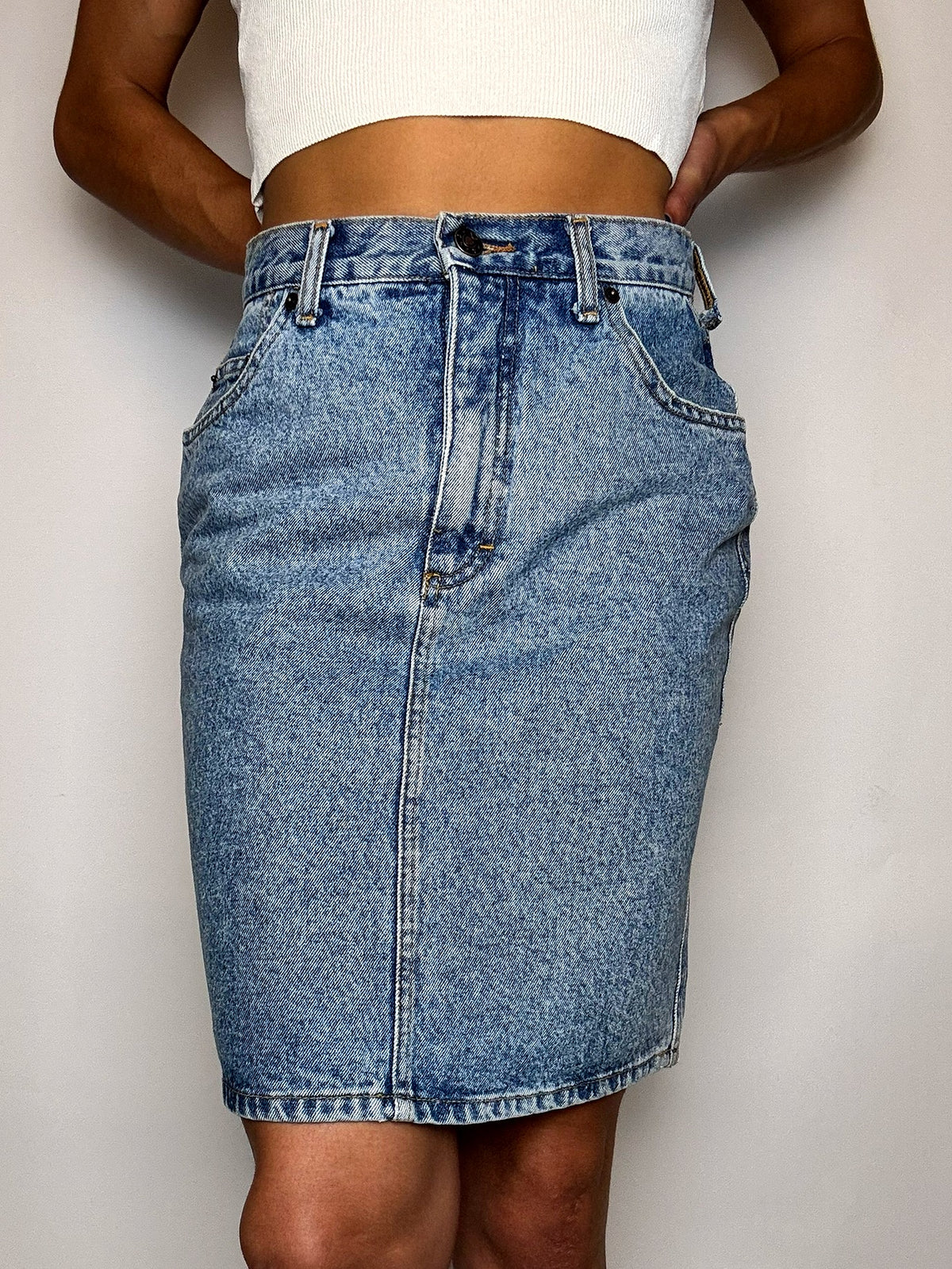 Jupe en jean midi M vintage