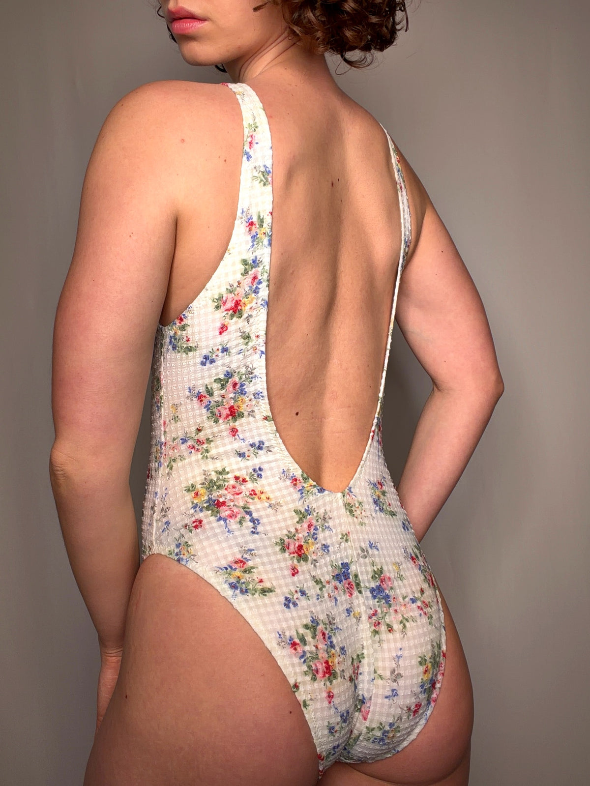 Maillot de bain imprimé côtelé S/M vintage