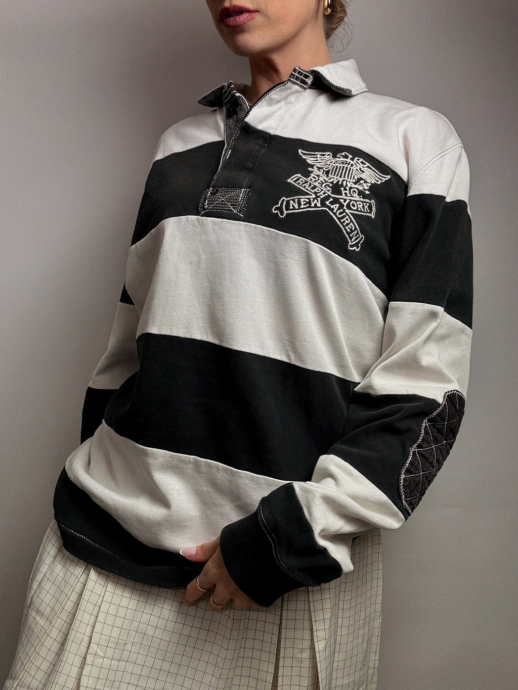 Polo manches longues rayé RALPH LAUREN XL vintage