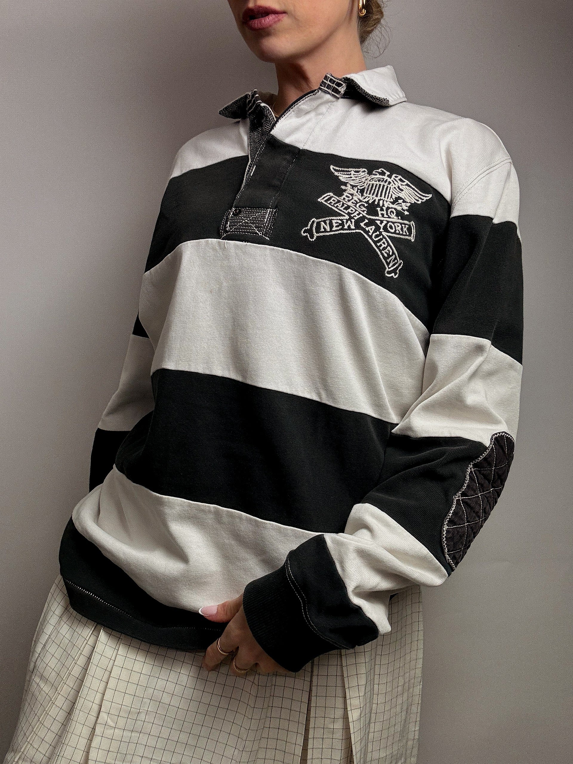 Polo manches longues rayé RALPH LAUREN XL vintage