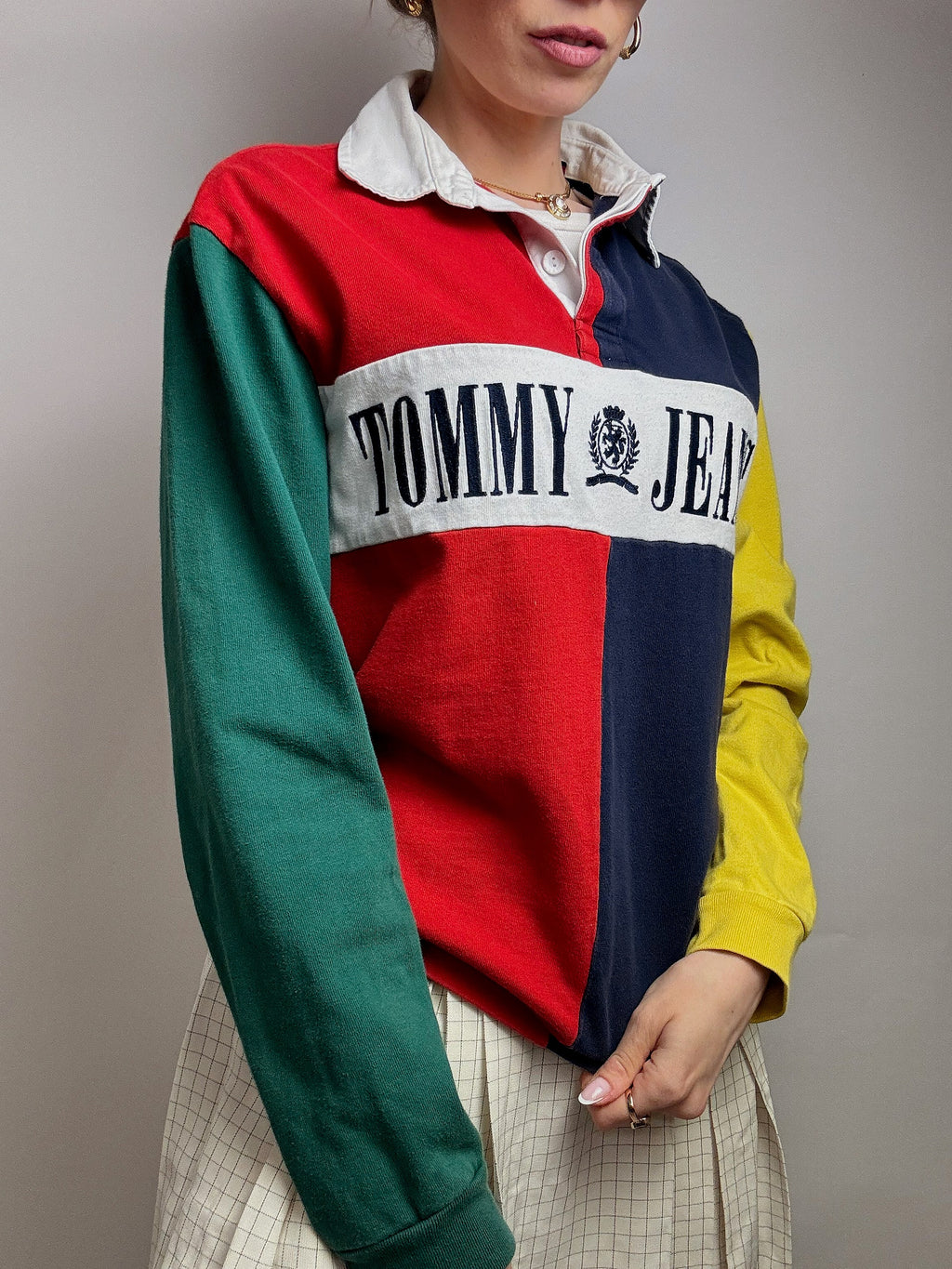 Vintage RALPH LAUREN red long-sleeved polo shirt M