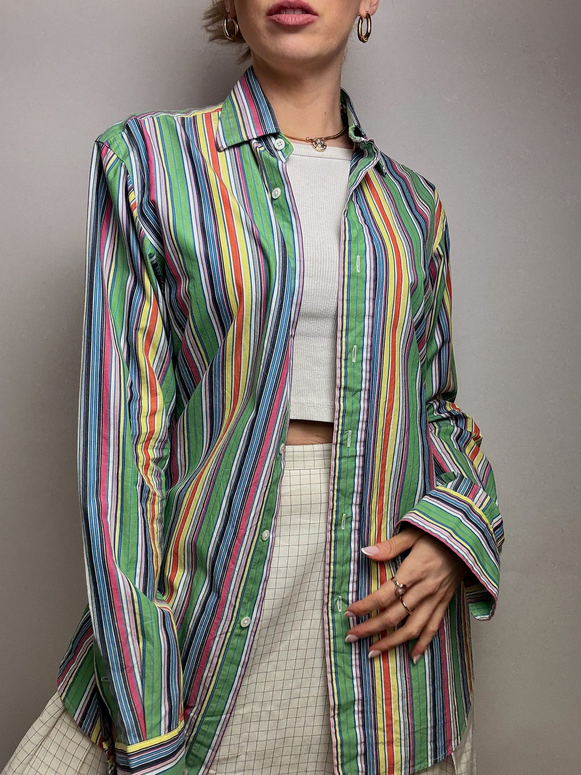 Chemise rayée colorée RALPH LAUREN M vintage