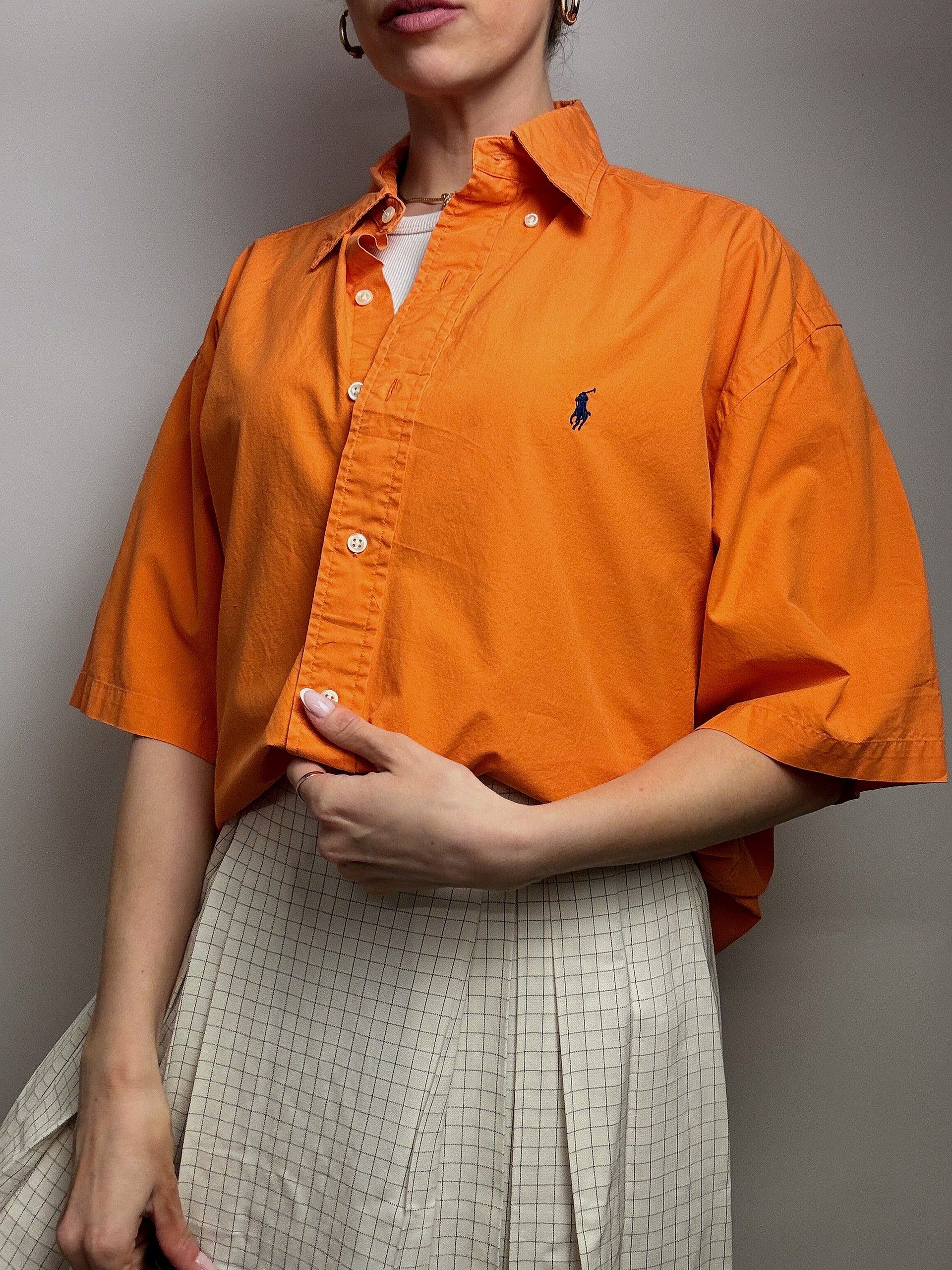 Chemise orange RALPH LAUREN L vintage