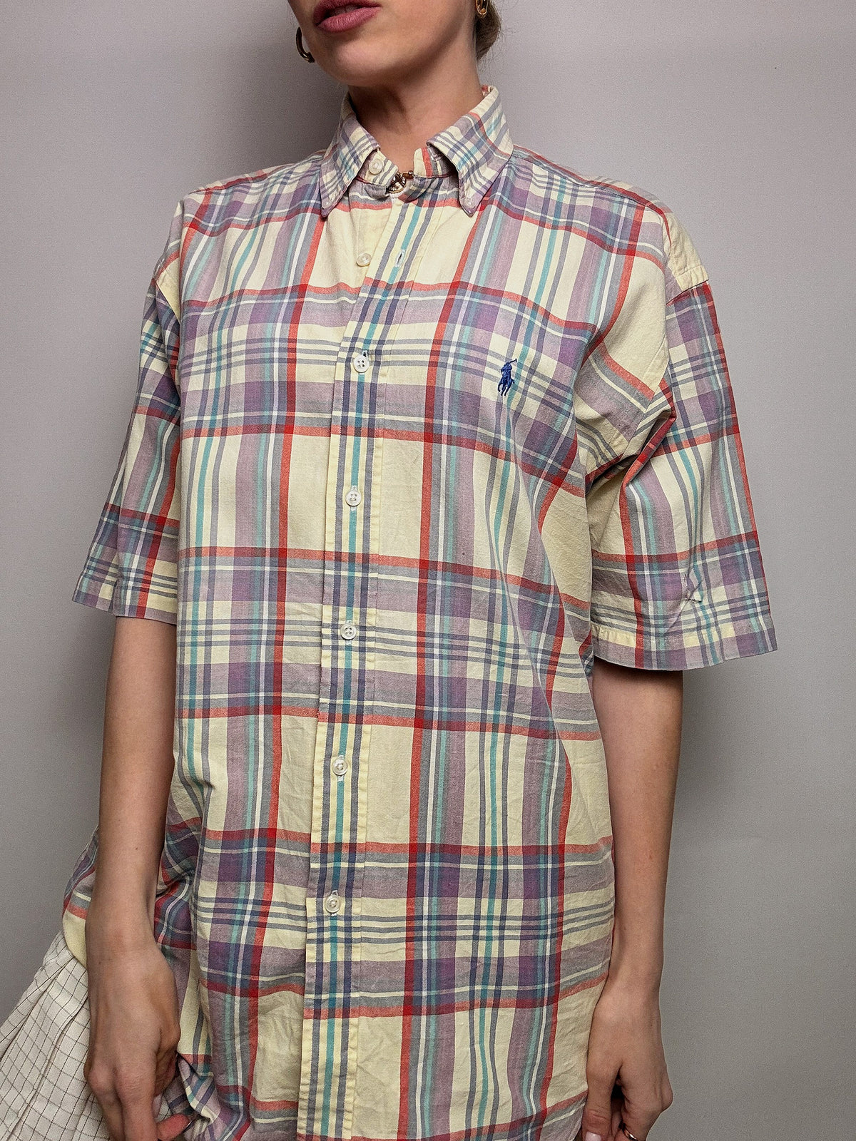 LACOSTE M/L Vintage Pastell gestreiftes Hemd 