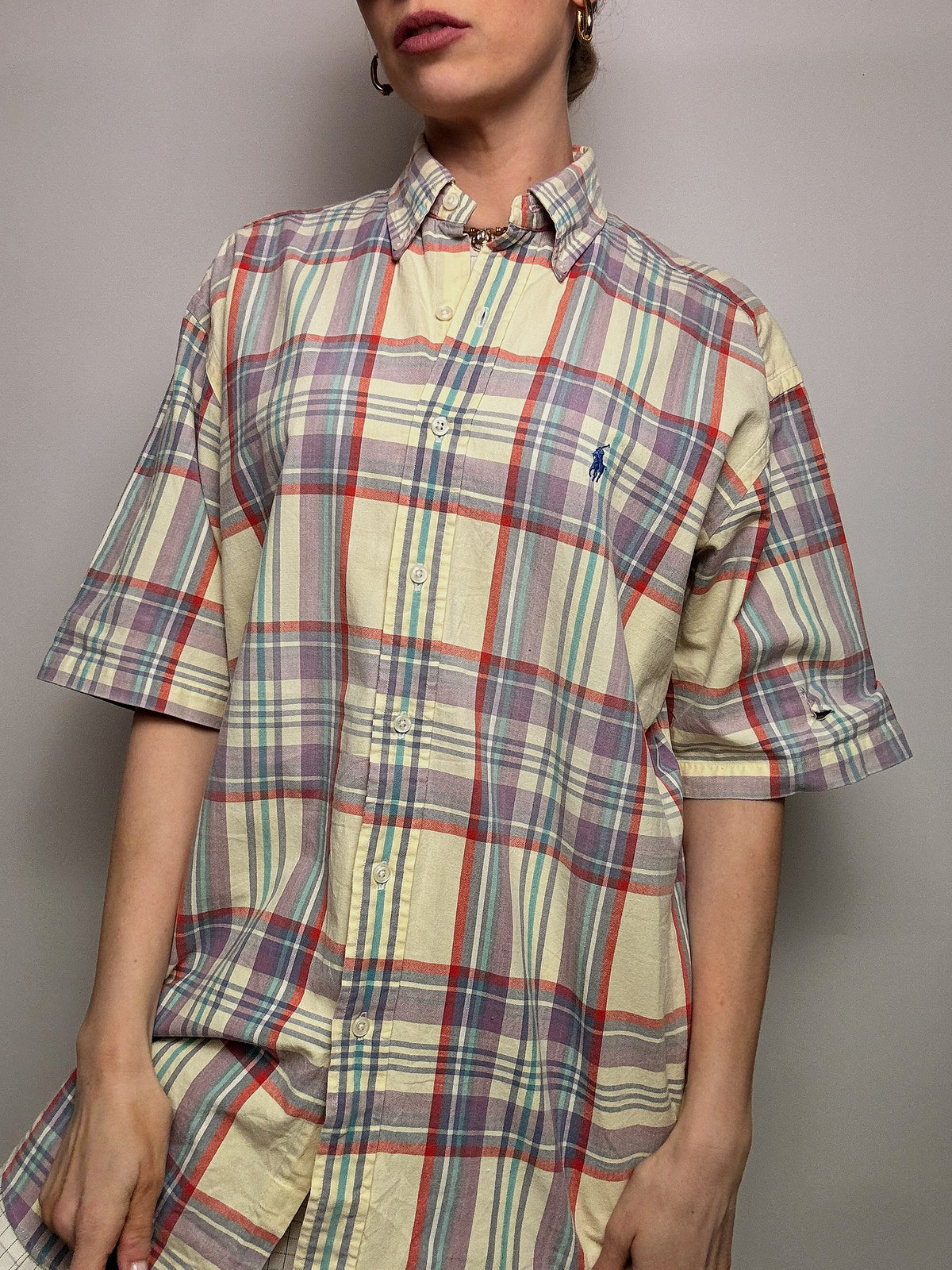 LACOSTE M/L Vintage Pastell gestreiftes Hemd 