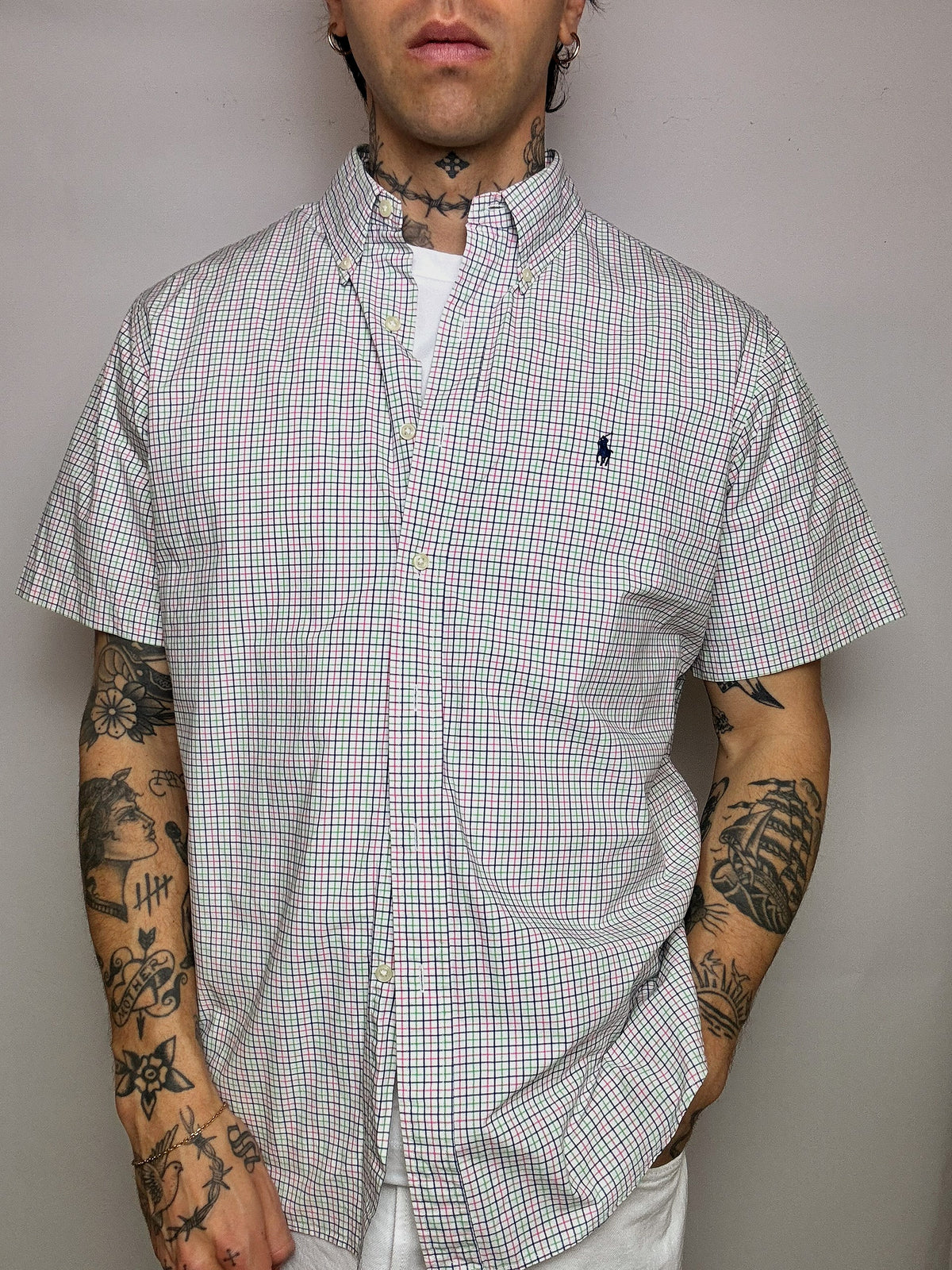 LACOSTE M/L vintage pastel striped shirt 