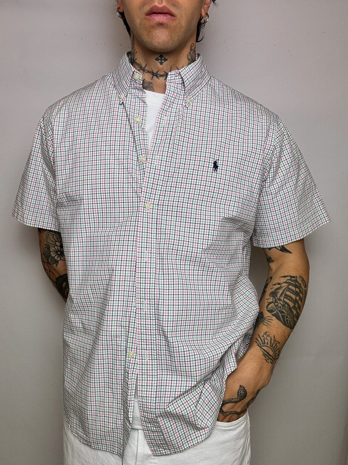 LACOSTE M/L vintage pastel striped shirt 