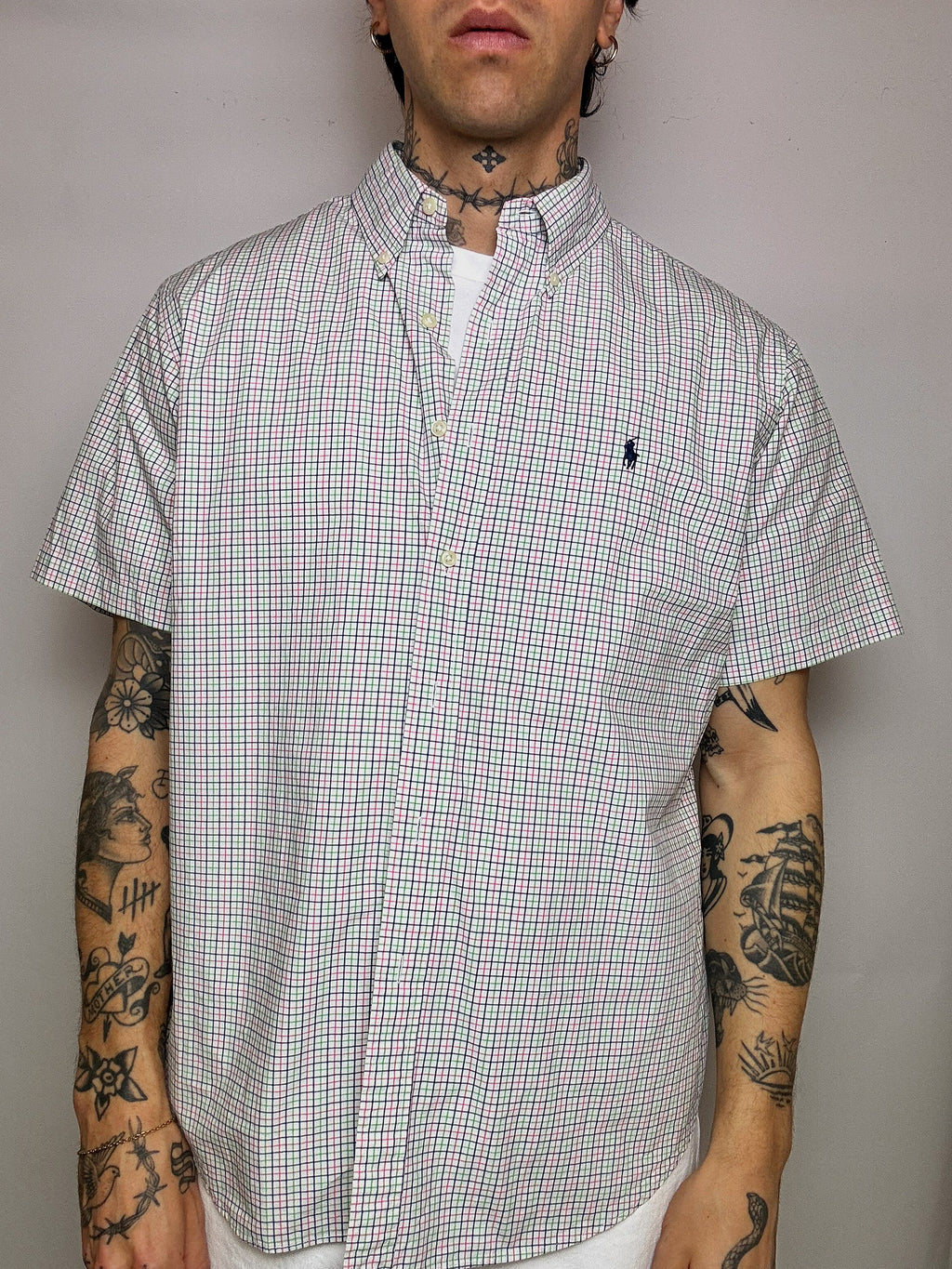 LACOSTE M/L vintage pastel striped shirt 