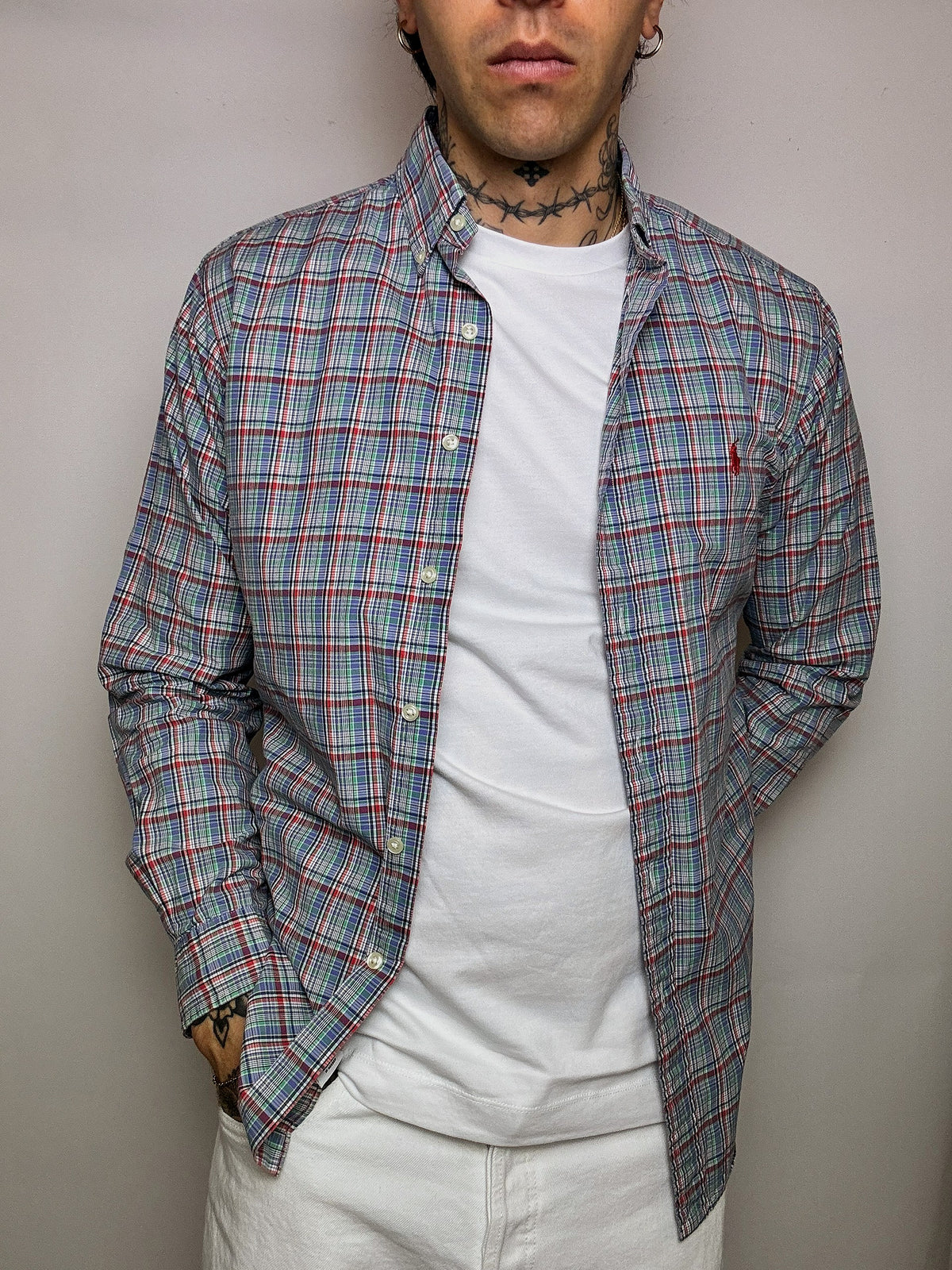 LACOSTE M/L vintage pastel striped shirt 